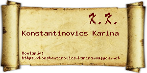 Konstantinovics Karina névjegykártya